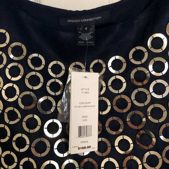 French Connection Shift Dress with Gold Sequins - Picture 3 of 5